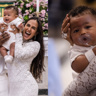 Dia de bênçãos: Bento, filho de Thiaguinho e Carol Peixinho, é batizado